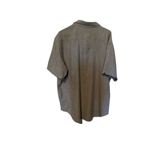 Seeded & SEWN Mens Gray Space Dye Collared Short Sleeve Button Up Shirt Size XXL - Picture 3 of 12